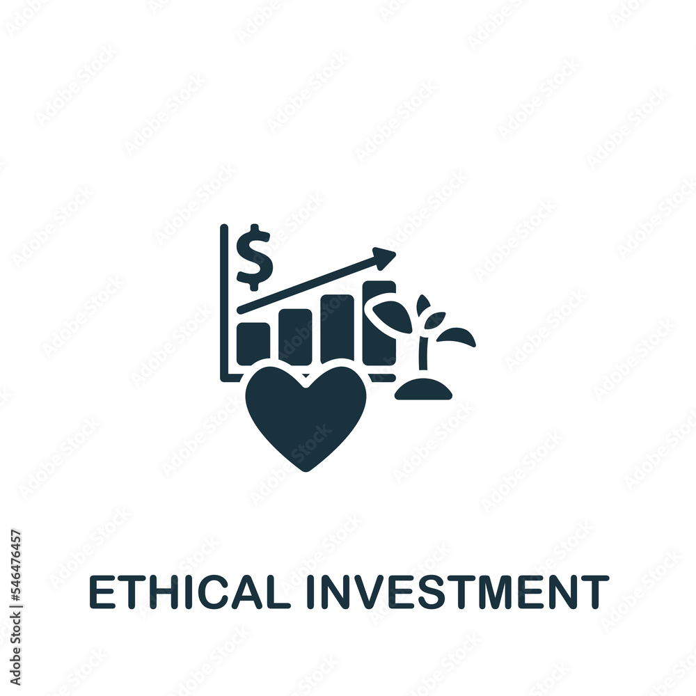 Ethical Investment icon. Monochrome simple Policy icon for templates, web design and infographics Ethical Investment icon. Monochrome simple Policy icon for templates, web design and infographics