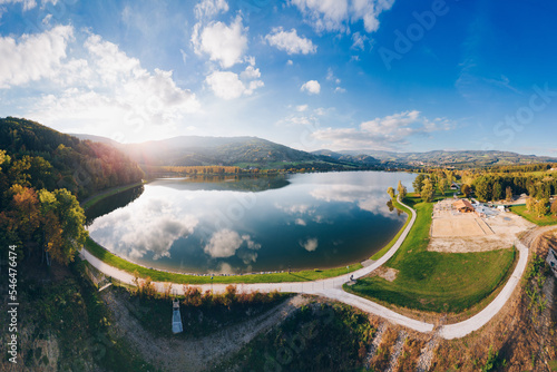 Panorama of Lake Stubenbergsee in Styria, Austria photo