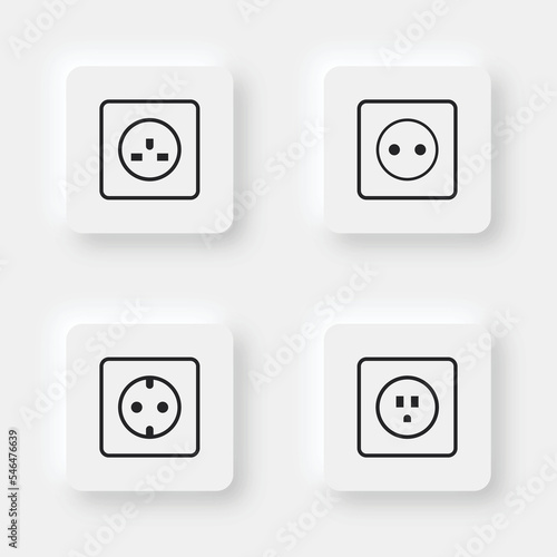 socket icons set