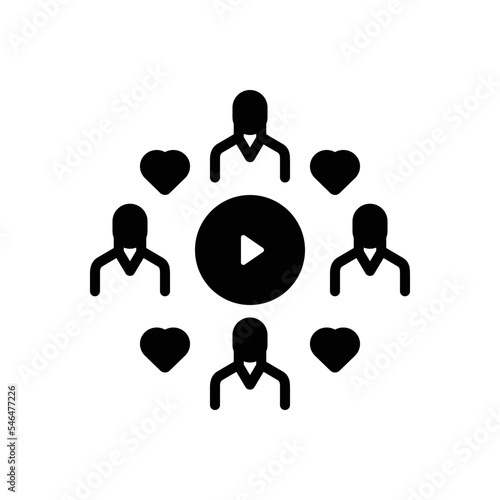 Black solid icon for subscriber