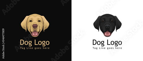 golden retriever chocolate black labrador pet dog breeder kennel puppy animal professional minimal vector sticker logo icon graphic face portrait art