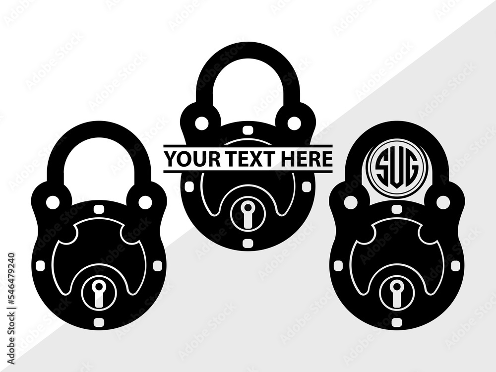 Lock And Key Monogram, Lock And Key Silhouette, Lock And Key SVG Cut