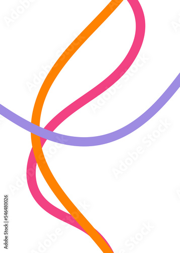 Pink Orange Purple Abstract Doodle Lines 