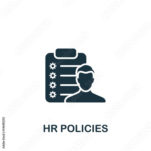 Hr Policies icon. Monochrome simple Project Management icon for templates, web design and infographics