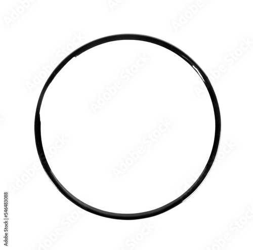 Brushed black circle on white background. Black brushed round for frame, banner, poster, logo.