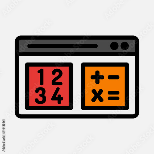 Mathematics learning icon in filled line style, use for website mobile app presentation