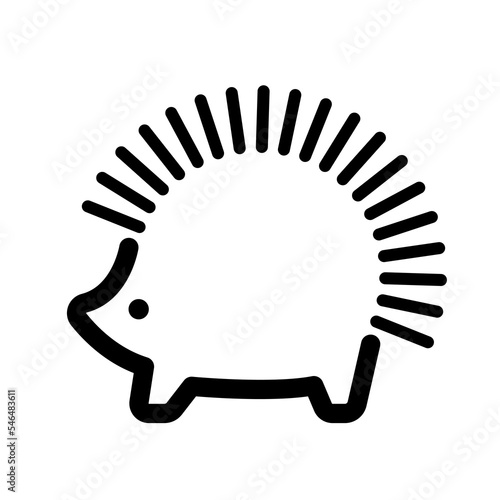 hedgehog flat logo icon vector illustration mascot silhouette design