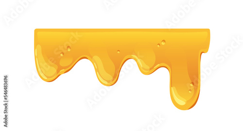 Gold honey melting. Sweet liquid caramel flowing down. Sticky sugar amber syr...