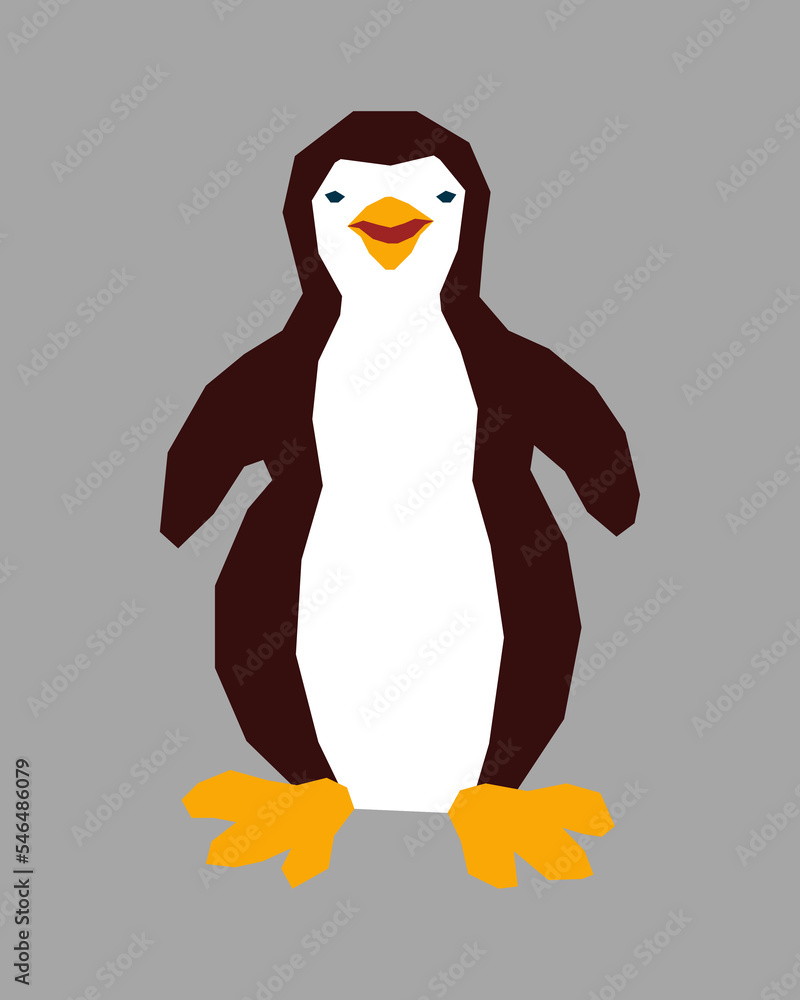 Fototapeta premium Cute penguin. A stylized character of an Antarctic bird. Vector illustration.