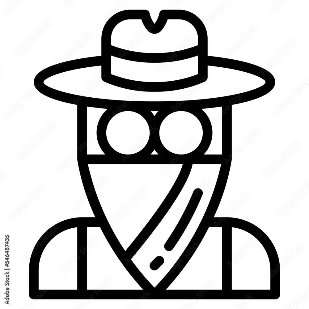cowboy line icon style cowboy line icon style