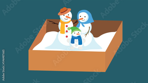 craft a family of snowmen in a box