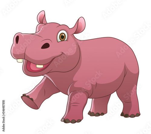Little Hippopotamus Cartoon Animal Illustration