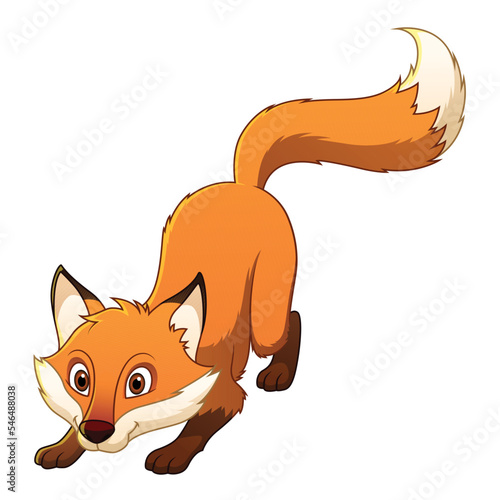 Little Red Fox Cartoon Animal Illustration