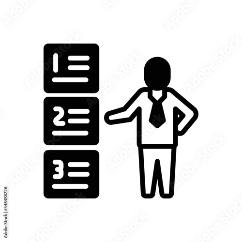 Black solid icon for priority