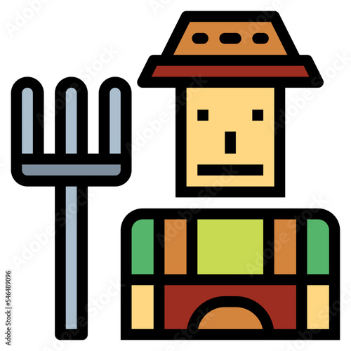 farmer filled outline icon style