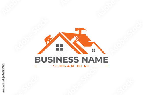 home repair, roofing, remodeling, handyman, home renovation, decor logo