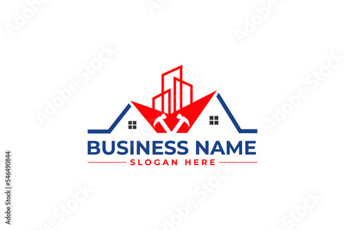 home repair, roofing, remodeling, handyman, home renovation, decor logo