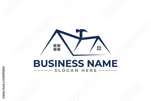 home repair, roofing, remodeling, handyman, home renovation, decor logo