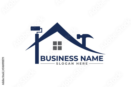 home repair, roofing, remodeling, handyman, home renovation, decor logo