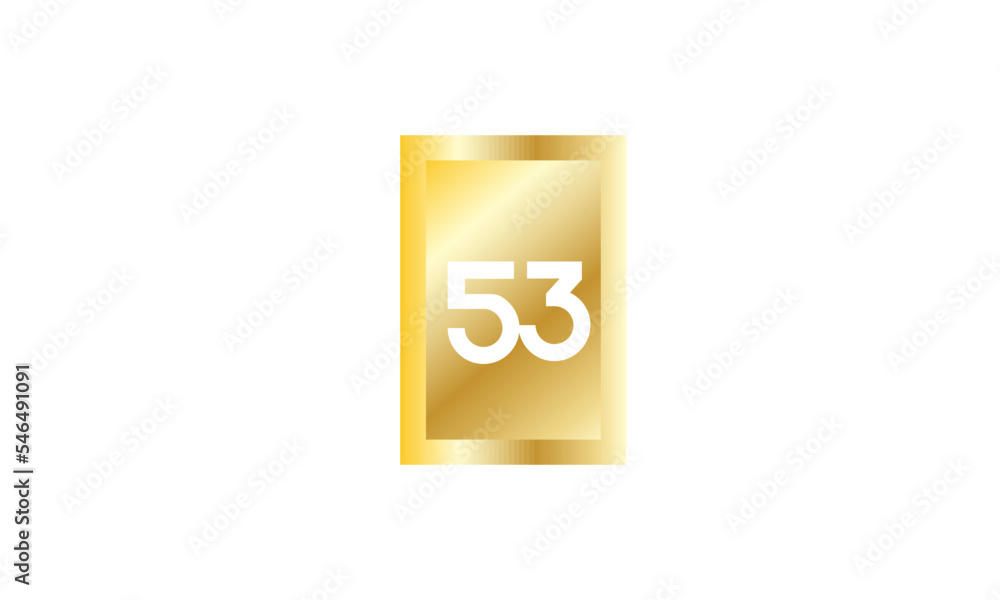 53 Number New Gold Modern Square Logo 53 Number New Gold Modern Square Logo