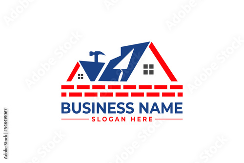 home repair, roofing, remodeling, handyman, home renovation, decor logo