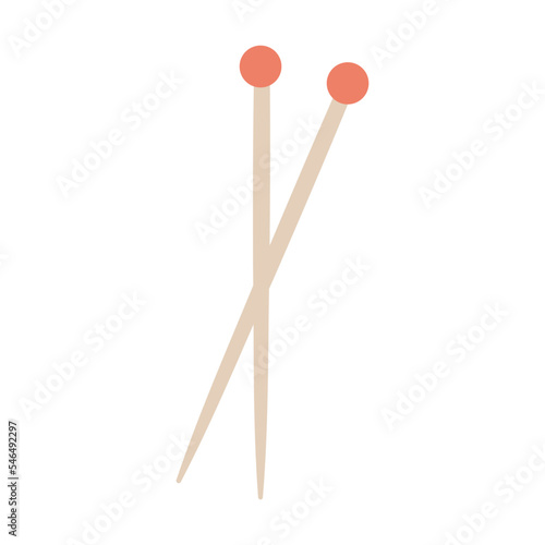 new yarn on roll, Tool for knitting and sewing flat vector illustration. Accessories for needlework isolated on white background