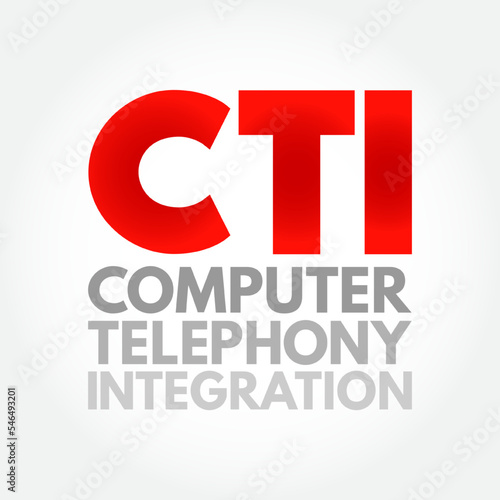 CTI - Computer Telephony Integration is a common name for any technology that allows interactions on a telephone and a computer to be coordinated, acronym concept background