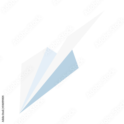 Flying paper airplane flies down falls. White aircrafts flying. cartoon vector illustration