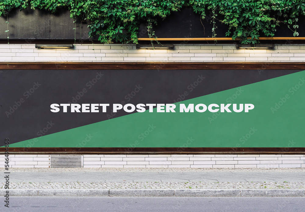 City Hoarding Street Urban Outdoor Poster Mockup Stock Template | Adobe ...