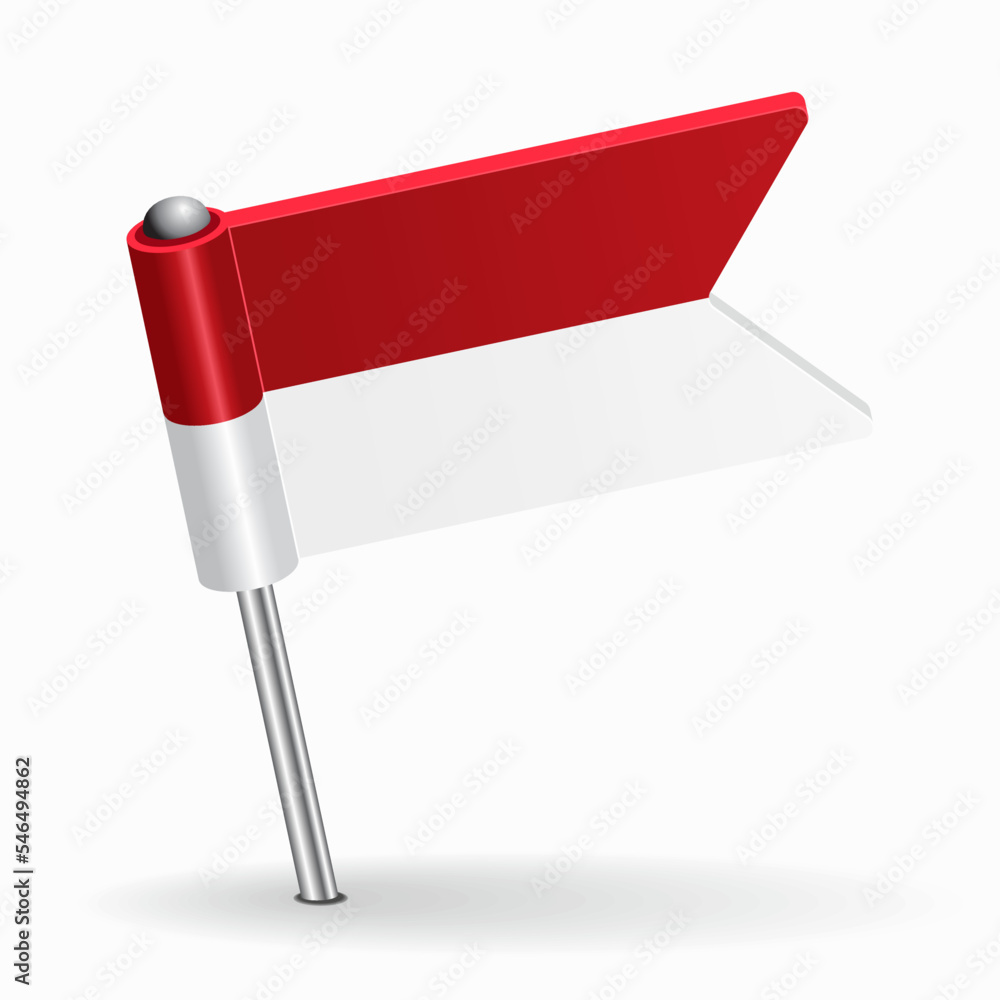 Indonesian Flag Map Pointer Layout Vector Illustration Stock Vector
