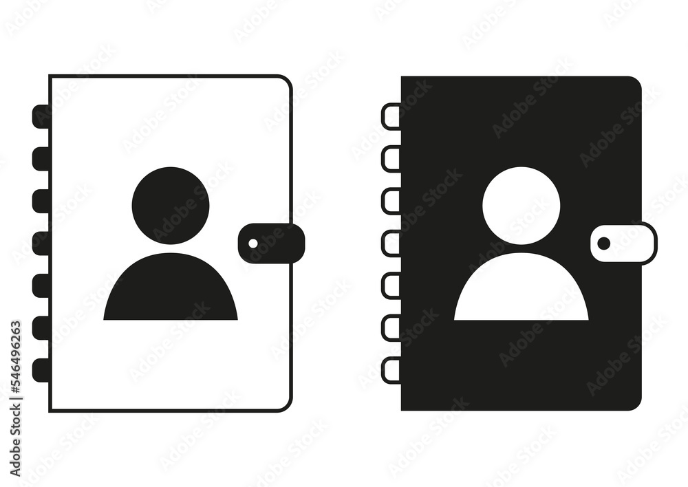 Black And White Phone Book Icon Flat Design Vector Black And White Phone Book Icon Flat Design Vector