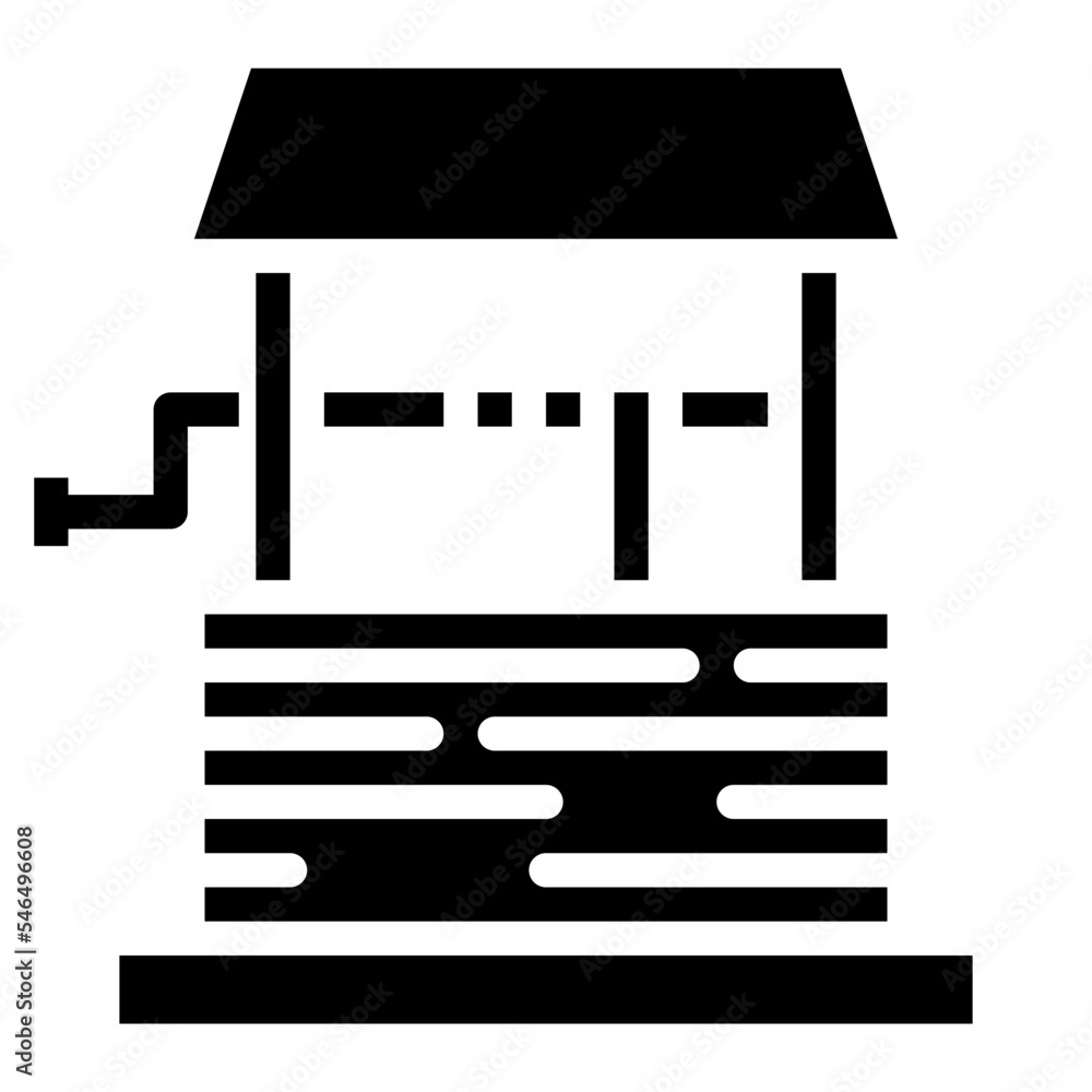 water well glyph icon style water well glyph icon style