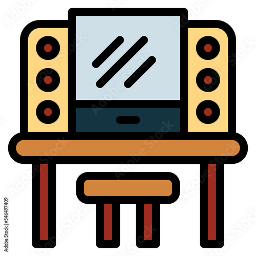 dressing room filled outline icon style