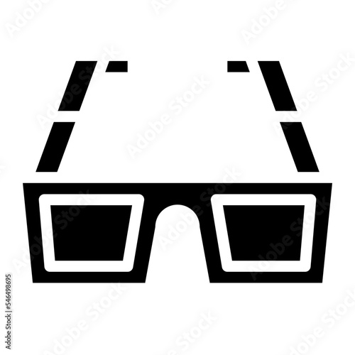 3d glasses glyph icon style
