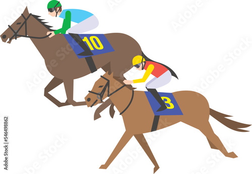 競馬場を駆ける競走馬