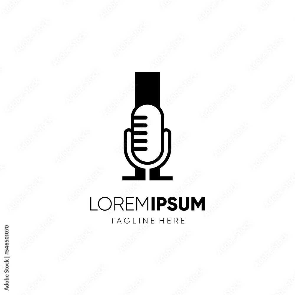 Letter I Microphone Podcast Logo Design Vector Icon Graphic Emblem Illustration Background Template Letter I Microphone Podcast Logo Design Vector Icon Graphic Emblem Illustration Background Template