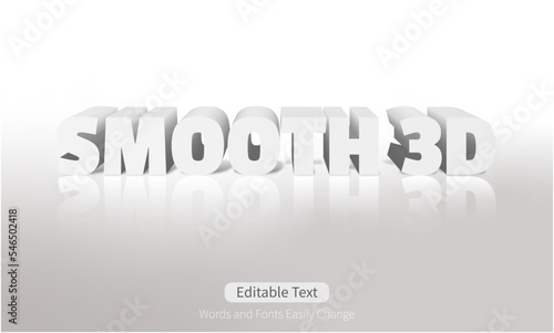 Changeable realistic 3d render looking text, easily editable letter, 3D white text reflection and shadow effect, banner concept,