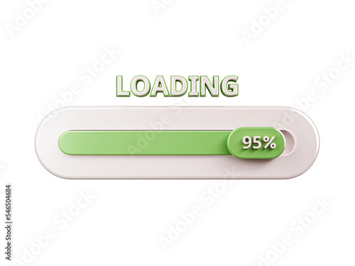 95% Progress loading bar cutout photo