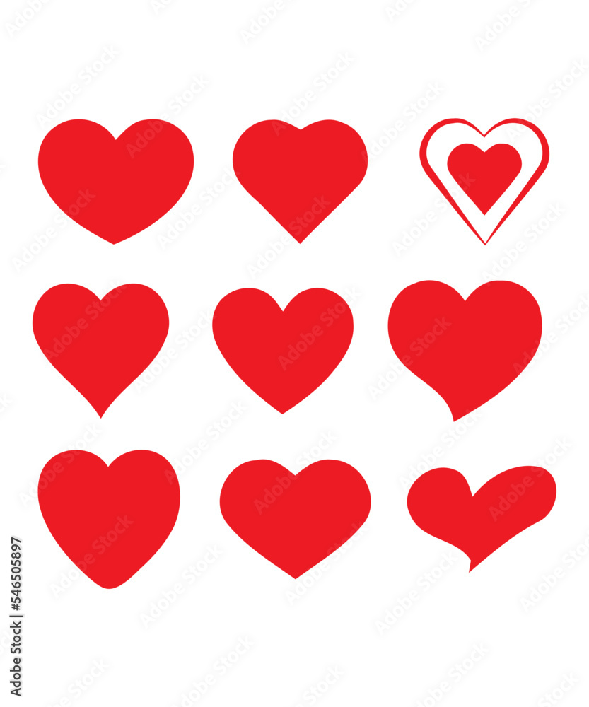 Bundle Broken heart illustration.Red heart design icon flat.Modern flat valentine love sign.symbol for web site design, button to mobile app. Logo heart.