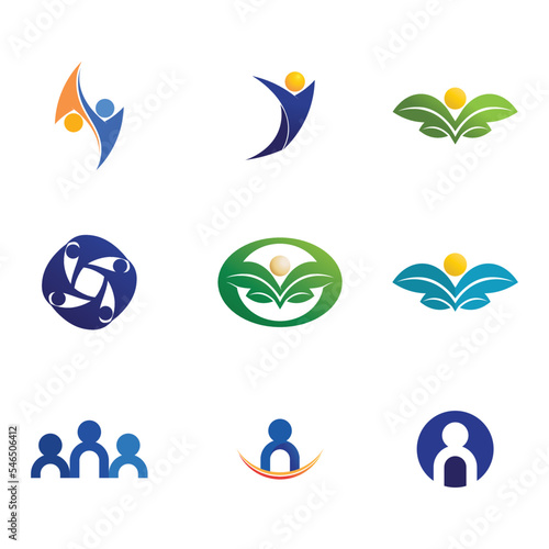 People Icon work group Vector logo illustration design