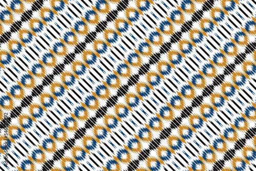 Ethnic ikat frame batik textile seamless pattern digital vector design for Print saree Kurti Borneo Fabric border brush symbols swatches cotton