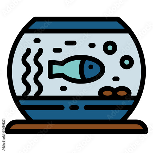 fishbowl filled outline icon style