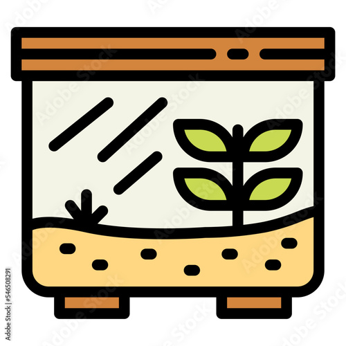terrarium filled outline icon style