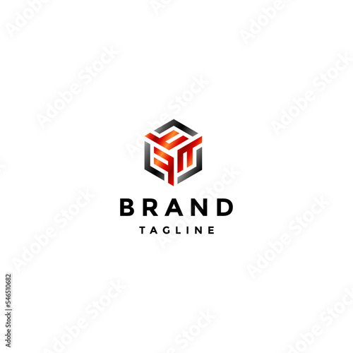 Initial Letter LF Forming Hexagon Logo Design. Three Initial Letter LF Revolving To Form A Hexagon Symbol.