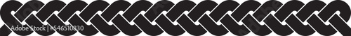 Celtic knot border, black. Linear border made with Celtic knots for use in designs for St. Patrick's Day.