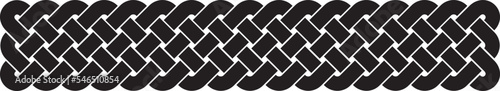 Linear border with Celtic knots, black. Linear border made with Celtic knots for use in designs for St. Patrick's Day.