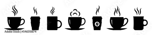 Foto Coffee cup icons collection. Vector