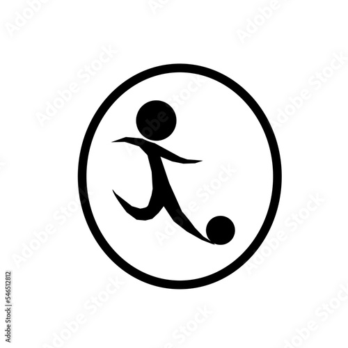 simple illustration of a person kicking a ball
