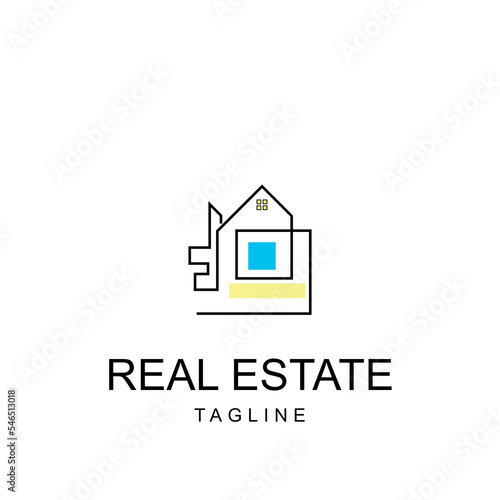Logo template real estate, apartment, condo, house, rental, business. brand, branding, logotype, company, corporate, identity. Clean, modern and elegant style design