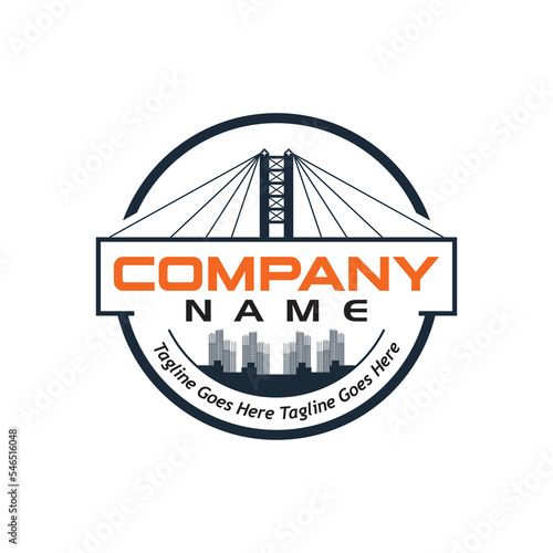 concrete bridge construction logo, sample company logo, a simple vector design